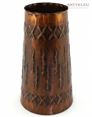 Miedziany pojemnik vintage WALL Handarbeit Niemcy lata 70 – ręcznie młotkowany