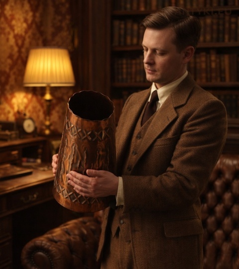 stylowy śmietnik miedziany do gabinetu