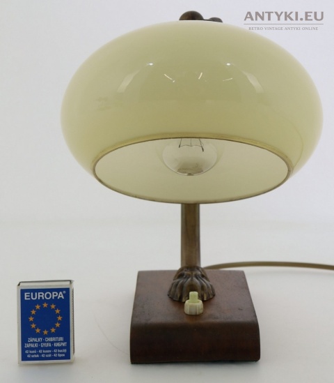 biurkowa lampa art deco z patyną