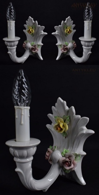 Para kinkietów ceramicznych BASSANO ITALY – retro vintage z połowy XX wieku