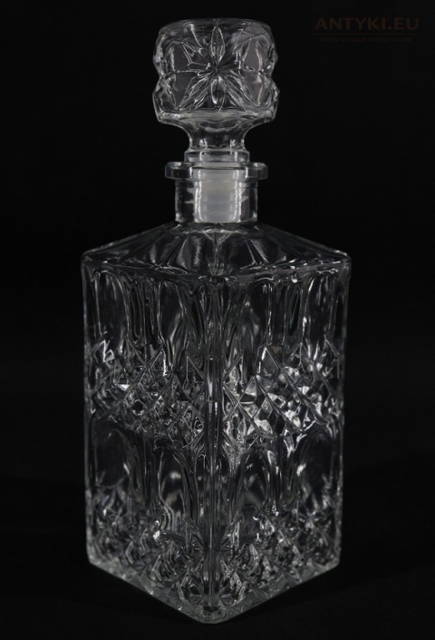 Stylowa karafka szklana vintage – 1 litr, grube szkło