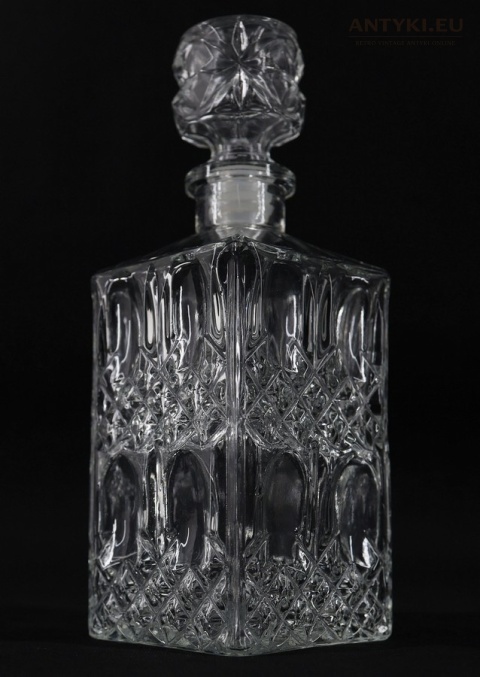 Stylowa karafka szklana vintage – 1 litr, grube szkło