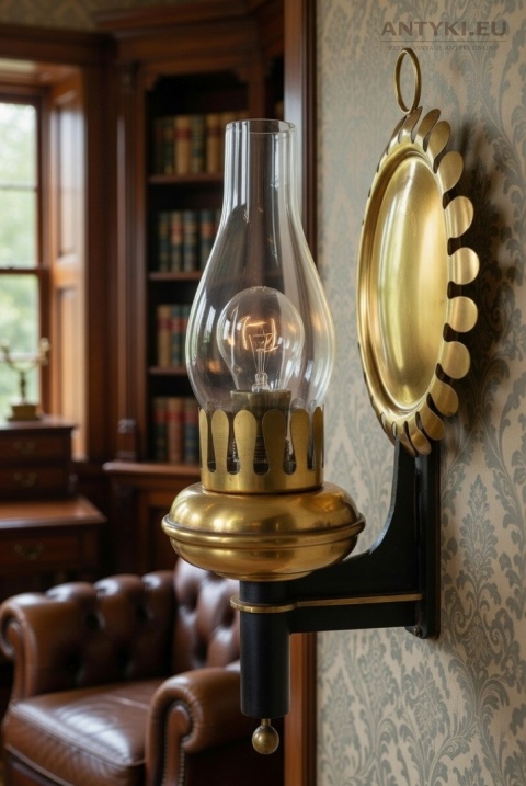 mosiężny kinkiet ścienny retro