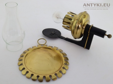 duży kinkiet z prawdziwego mosiądzu