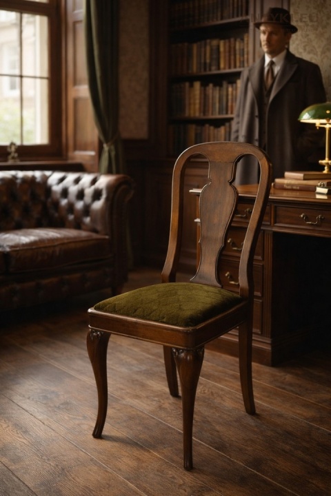 vintage krzesło zielona tapicerka