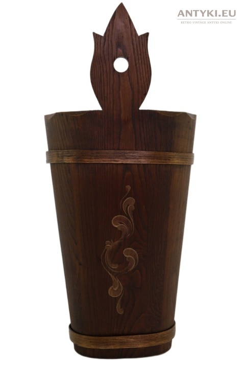 ludowy dekoracyjny stojak drewniany