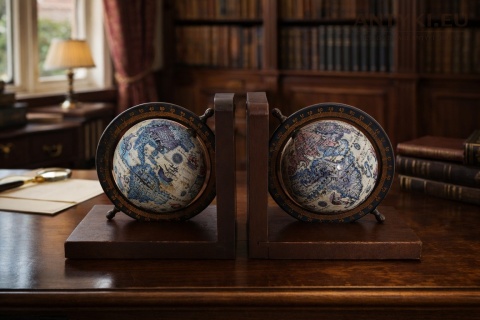 podpórki vintage z globusami