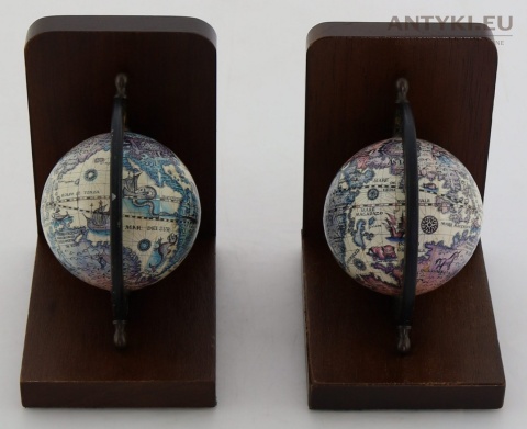 retro podpórki z globusem dekoracyjne