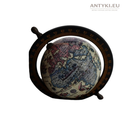 retro podpórki z globusem antyczne
