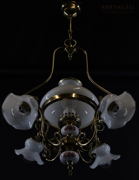 mosiężna lampa wisząca rustyk