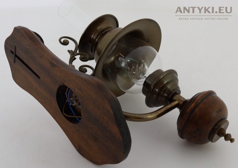 dekoracyjny kinkiet mosiężny z patyną