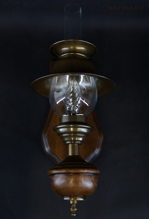 klasyczny kinkiet retro szkło i mosiądz