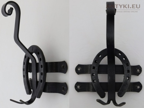 rustykalny wieszak ścienny podkowa metal francja