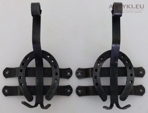 vintage wieszak z podkowy końskiej czarny metal