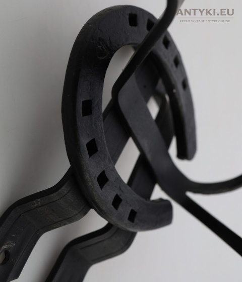 podkowa rustykalny hak ścienny czarny metal