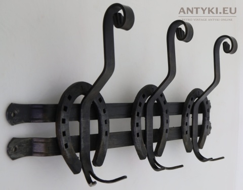 rustykalny wieszak potrójny podkowa metal francja