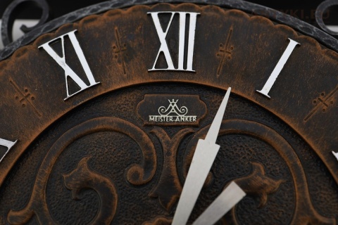 zegar ścienny z miedzianym cyferblatem vintage