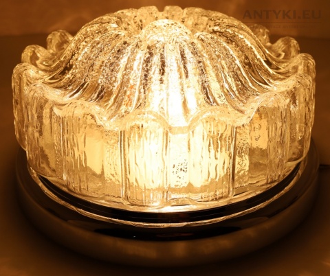 srebrny szklany plafon vintage limburg