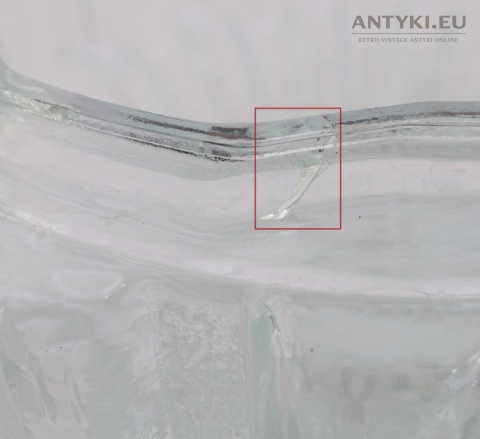 Srebrny plafon Limburg vintage – srebrny plafon z grubym szkłem, Niemcy