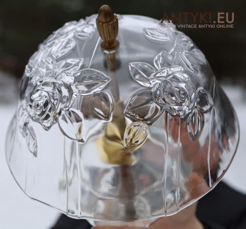 lampa stołowa z połowy xx wieku klosz w róże 3d