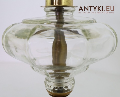 antyczna lampa stołowa forma baniaka jak do nafty