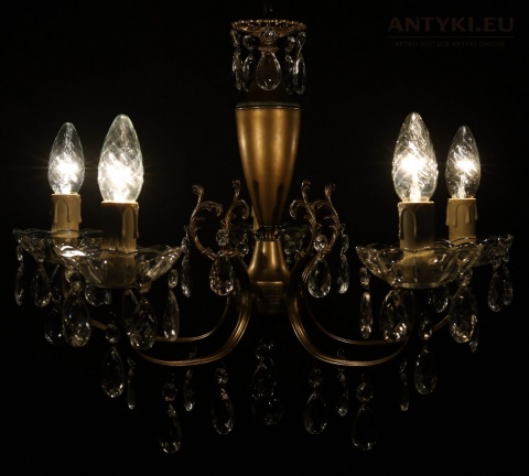 klasyczny żyrandol retro z patyną