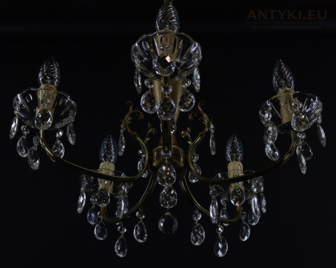 antyczne oświetlenie sufitowe z kryształami