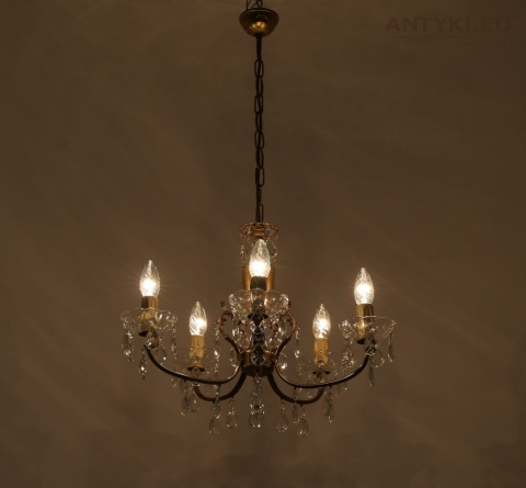 retro żyrandol klasyczny z kryształami
