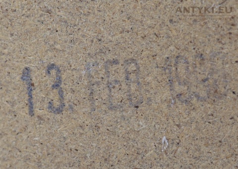 Rustykalny kwietnik dębowy z płytkami ceramicznymi Holandia – vintage stojak pod donice