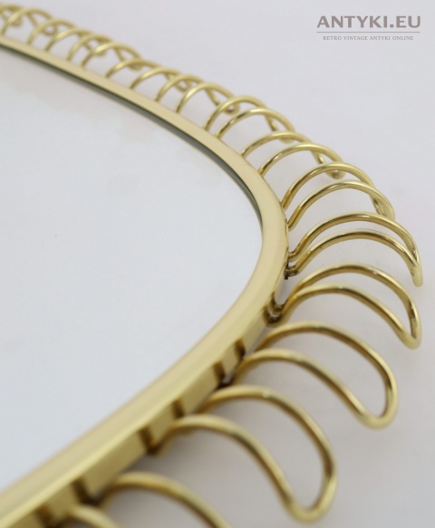 mid century modern złota rama lustra
