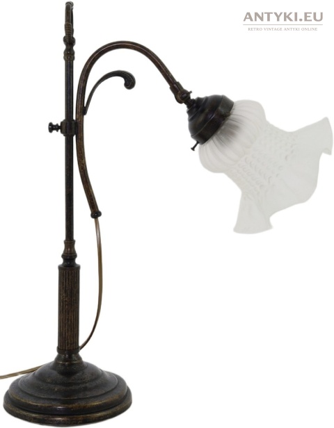 vintage lampka biurkowa z brązu