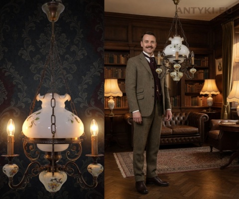 starodawna stylowa lampa wisząca retro