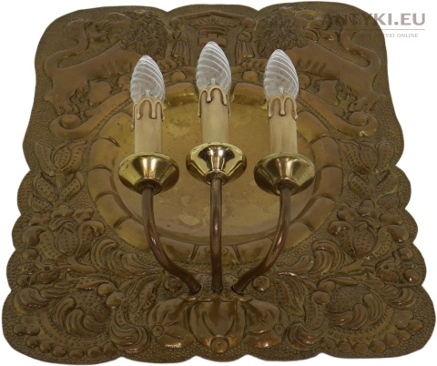 danzig mosiężna lampa ścienna antyczna