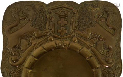 danzig mosiężna lampa ścienna antyczna