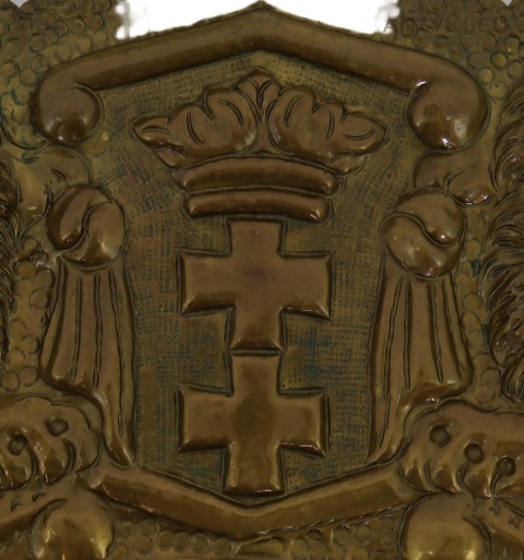 gdańsk mosiężna lampa ścienna antyczna