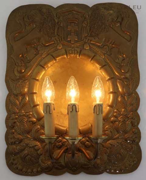 mosiądz repusowany herb danzig