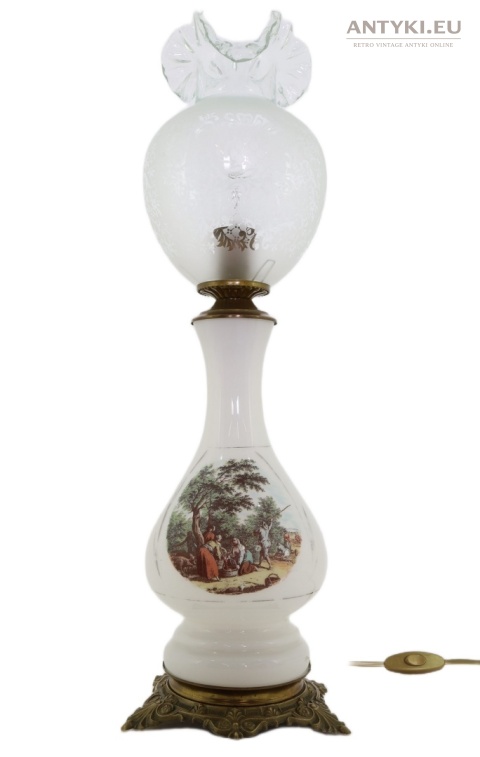 lampa dworska ze scenką rodzajową