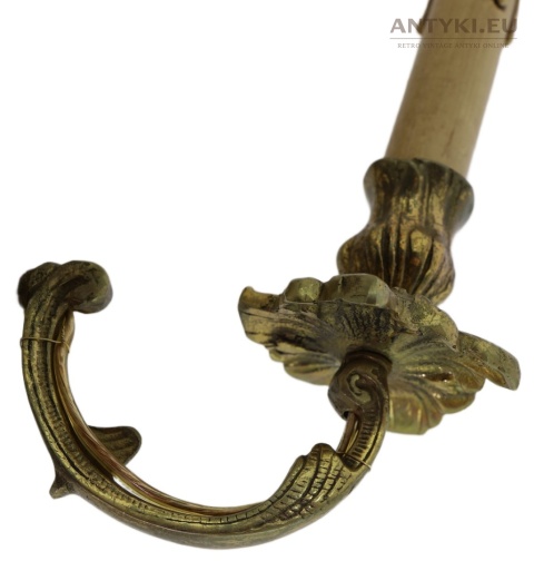 Duży antyczny kinkiet mosiężny barok rokoko Francja - pałacowe lampy ścienne