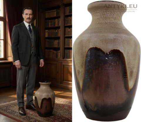 flakon z gliny szkliwionej retro