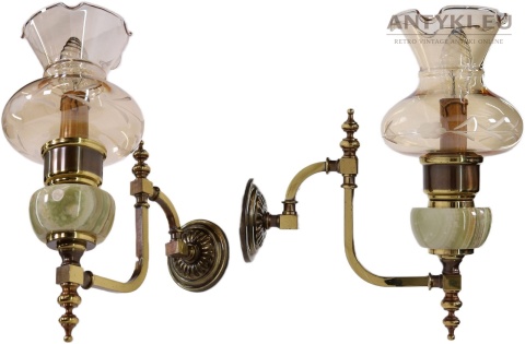 onyksowe kinkiety z kloszami