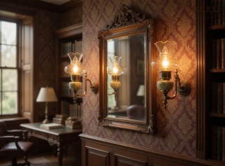 Ekskluzywne kinkiety onyksowe mosiężne Francja – ręcznie szlifowane szkło vintage