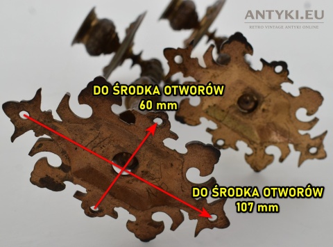 XIX-wieczne świeczniki ścienne mosiężne do pianina Francja