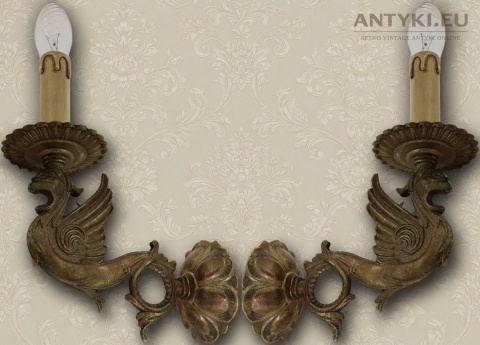 mosiężna lampa ścienna gryf