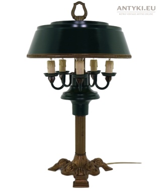 XL! Duża antyczna lampa biurkowa w stylu Empire do gabinetu lub salonu