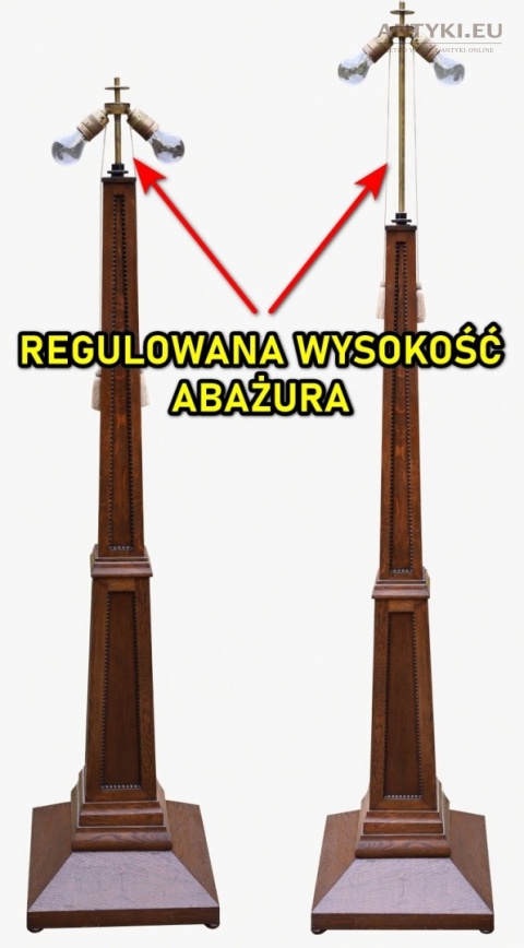 antyczna lampa z regulowanym abażurem