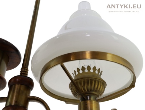 lampa stołowa styl retro drewno