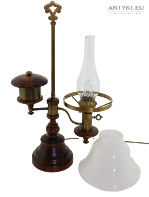 biurkowa stylowa lampka vintage z kominem