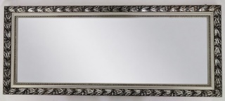 XL! Szerokie lustro kryształowe glamour srebrna rama 111 cm Niemcy – dekoracyjne lustro ścienne