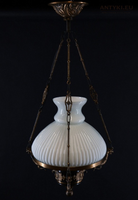 Polska antyczna lampa wisząca Artimex vintage PRL – metaloplastyka Łódź