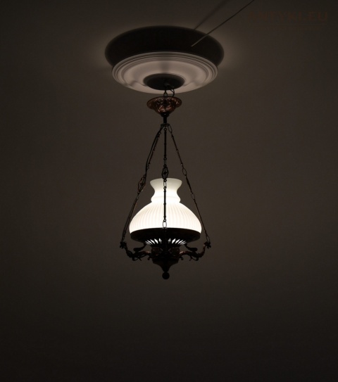 Polska antyczna lampa wisząca Artimex vintage PRL – metaloplastyka Łódź